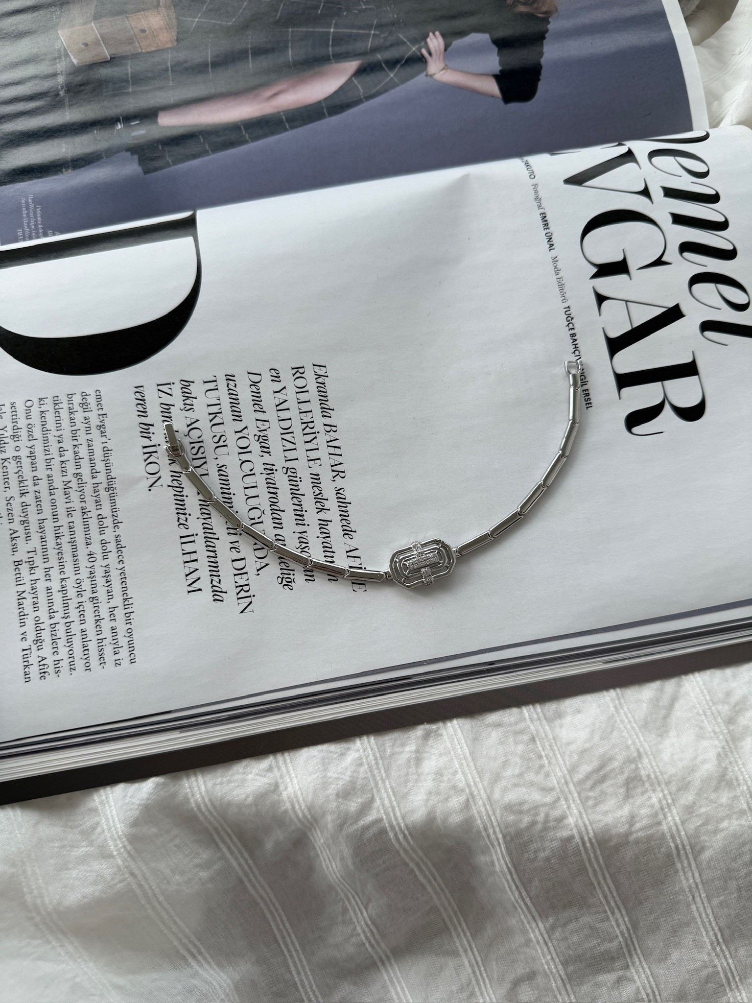 Silver Dikdörtgen Baget 14 K İthal Künye