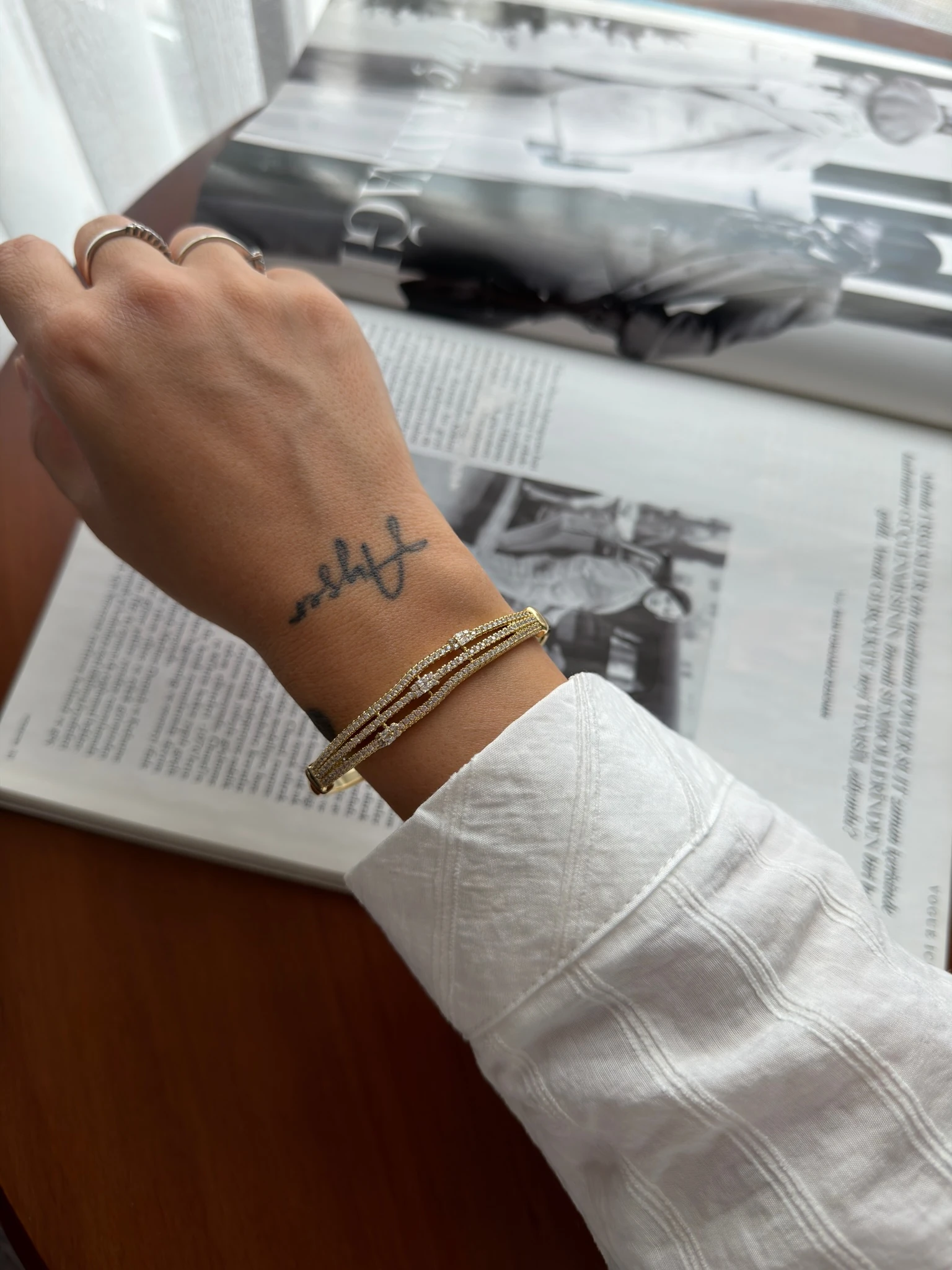 Vip 14K Üç Sıra Zikzak Kelepçe