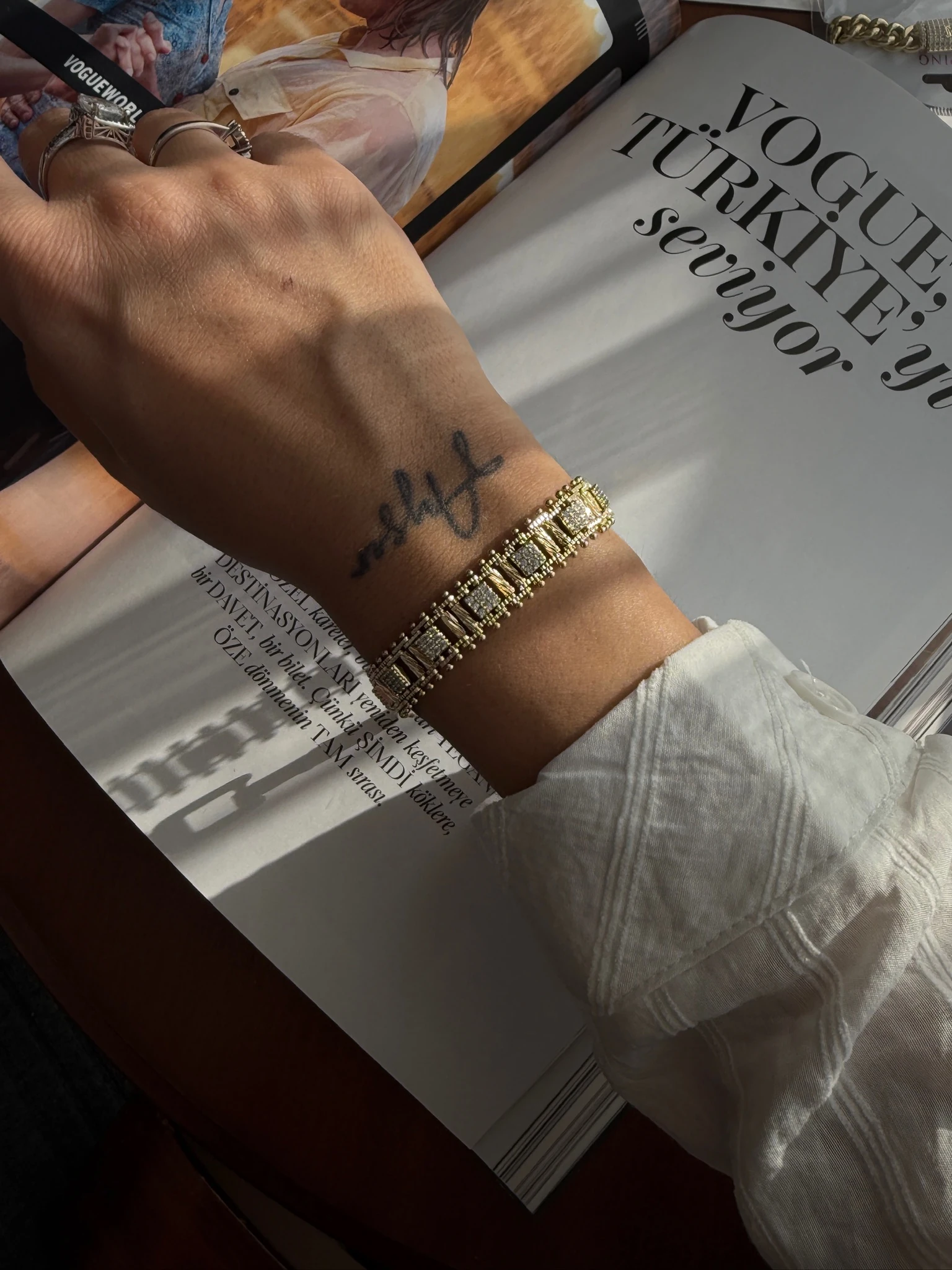 Vip 14K İşlemeli Taşlı Kuyumcu Model Hasır Künye