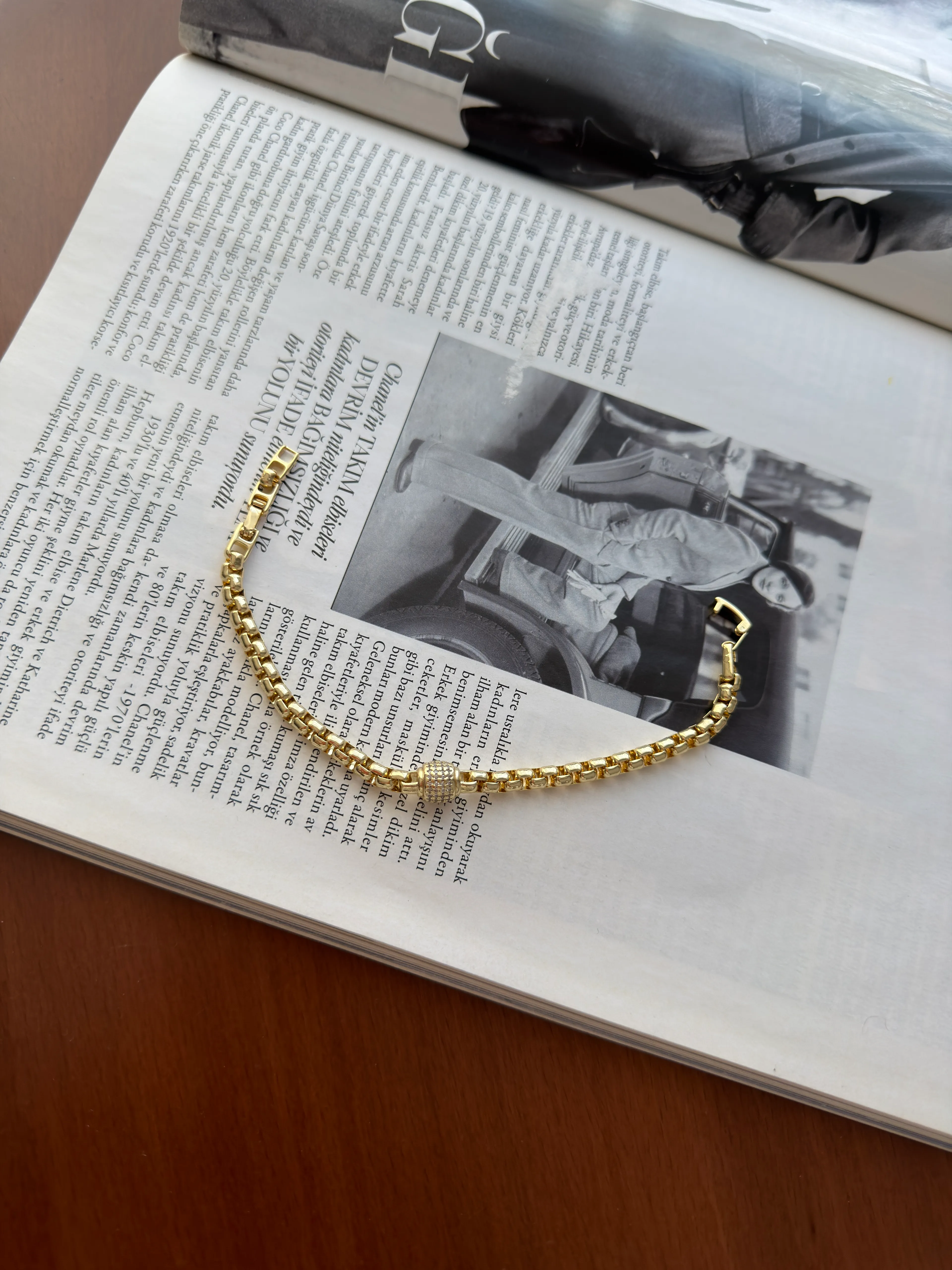 Vip İthal 14 K Ortası Taşlı İnce Kuyumcu Model Künye