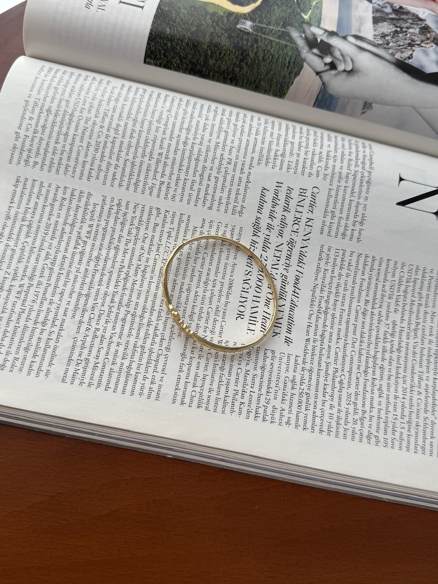 Vip 14K Çiçekli Retro Kelepçe