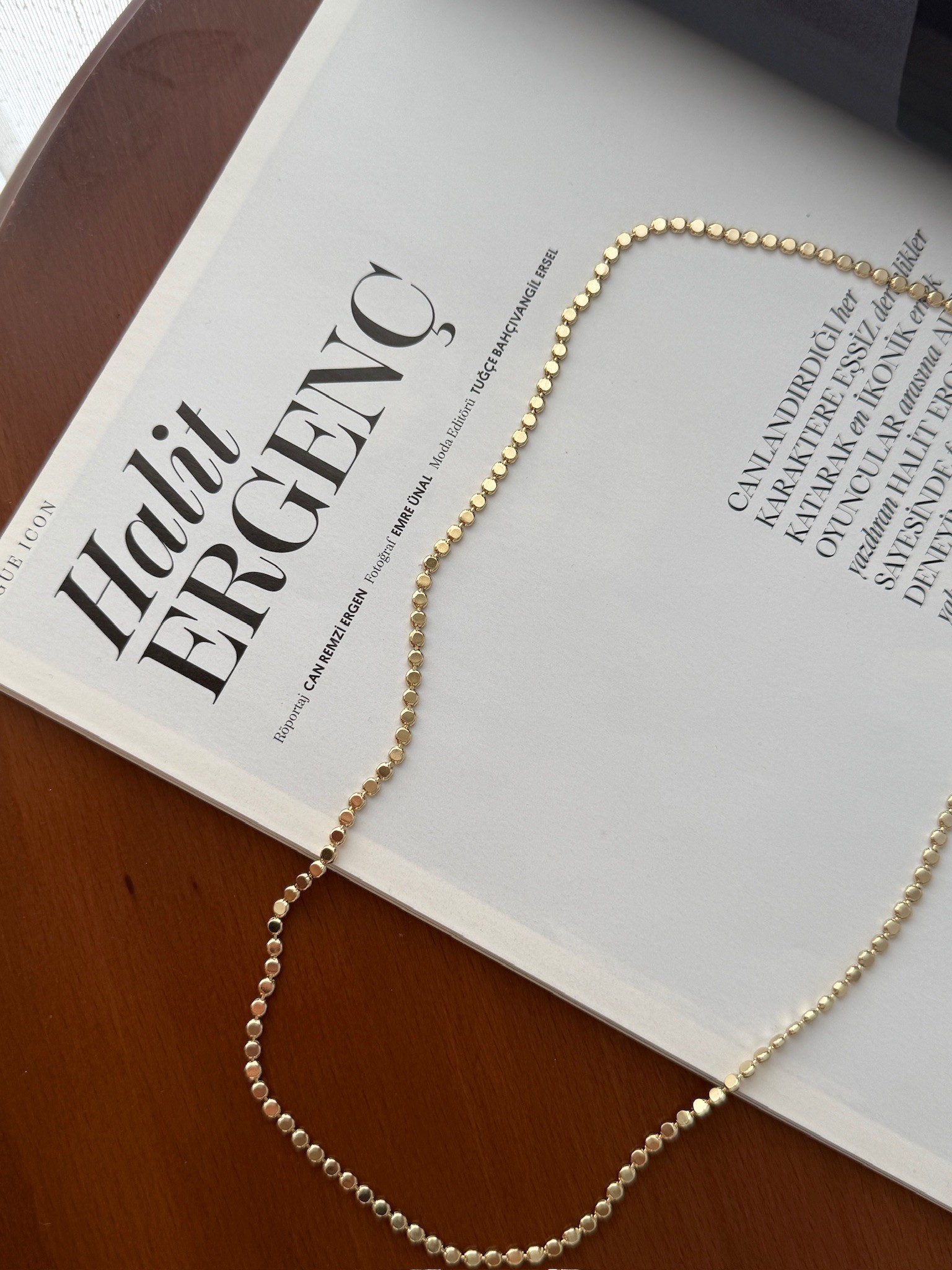 14 K Uzun Pullu Kolye