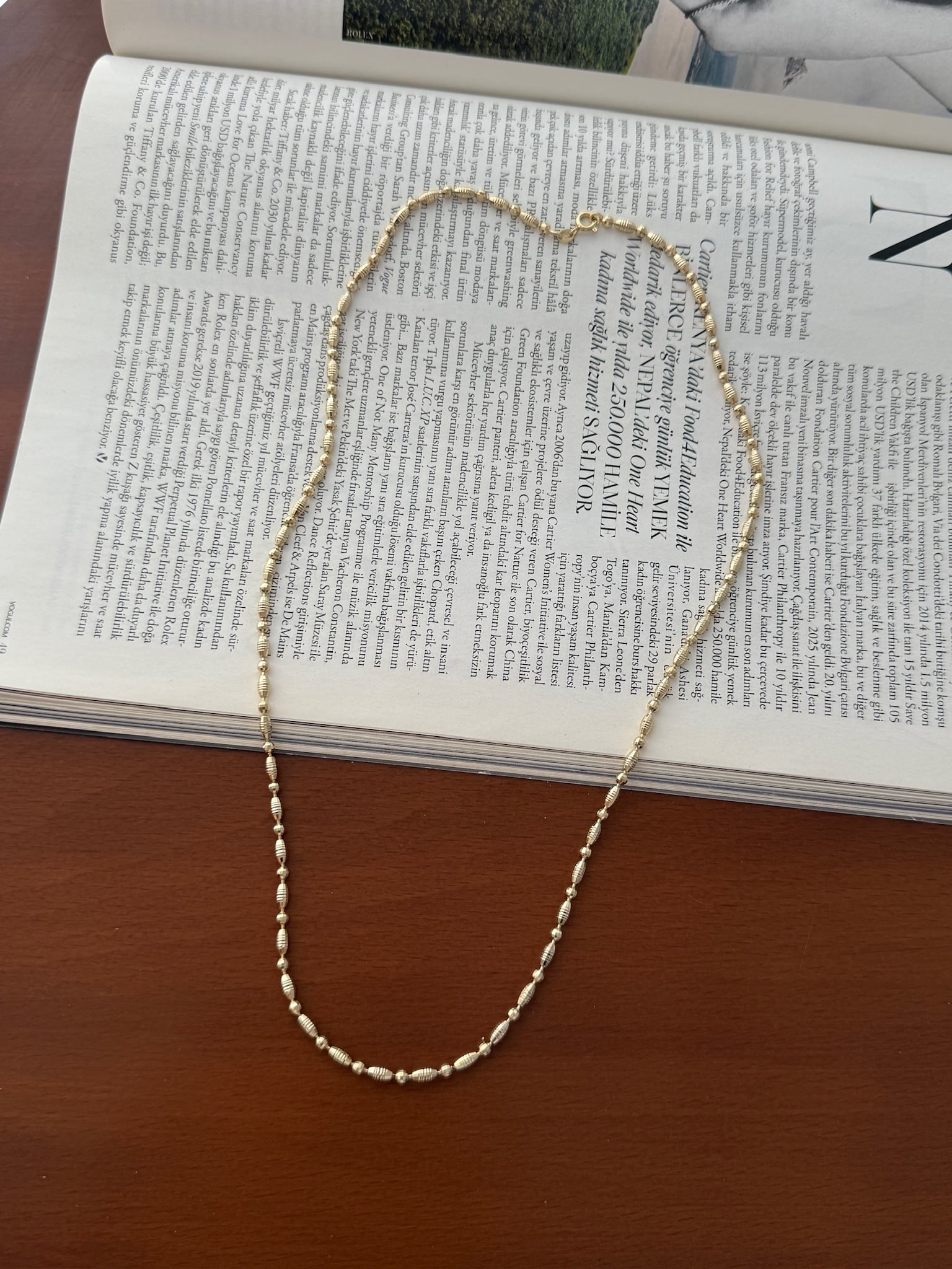 Vip 14K Damla Boncuk Kolye