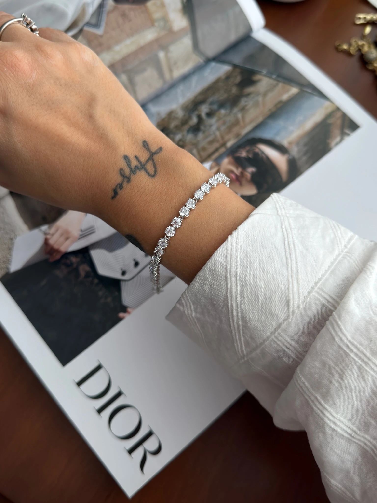 Vip 14K Silver Pırlanta İşçilik Suyolu Künye