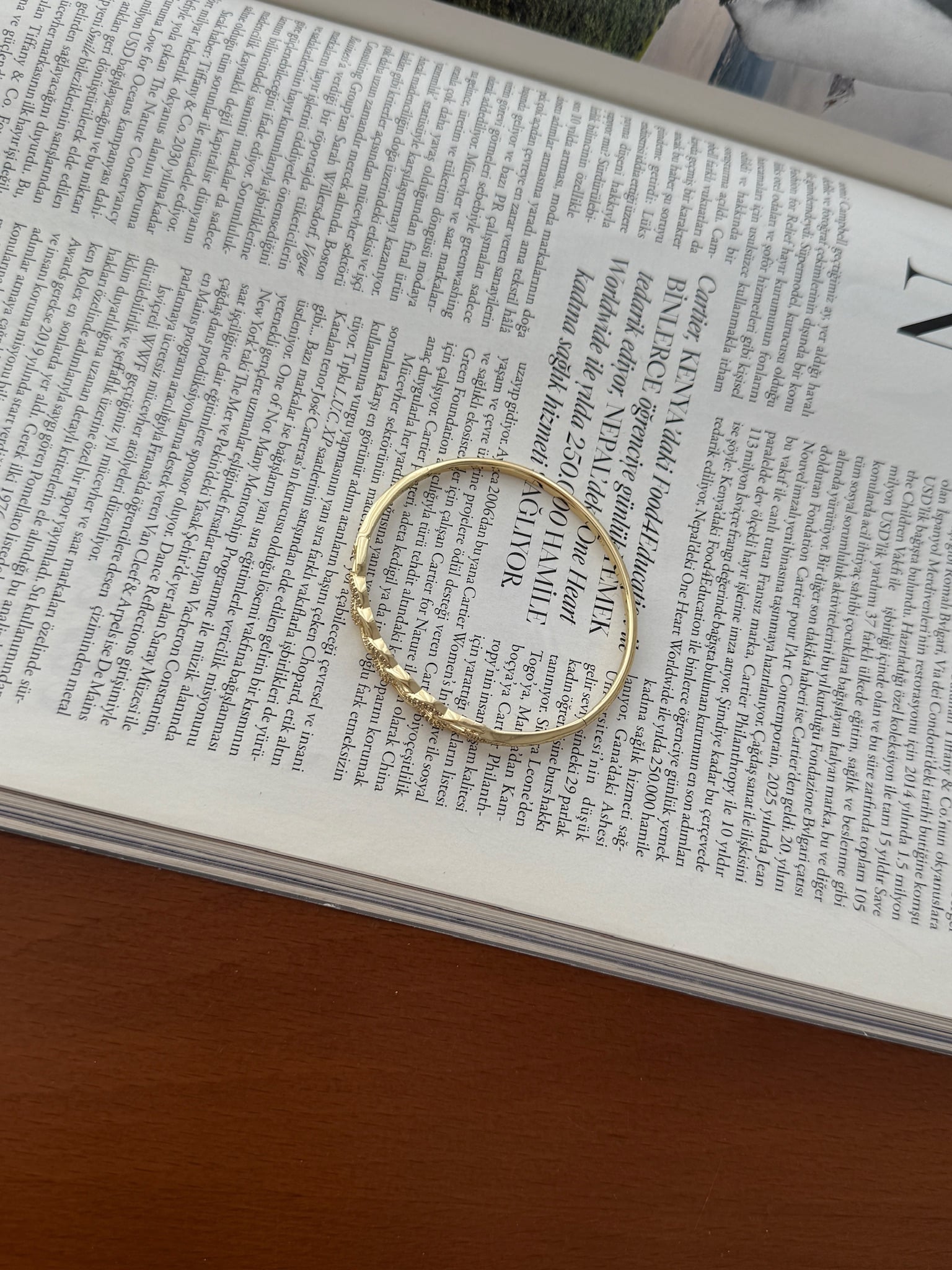 Vip 14K Zirkon Taşlı Örgü Kelepçe