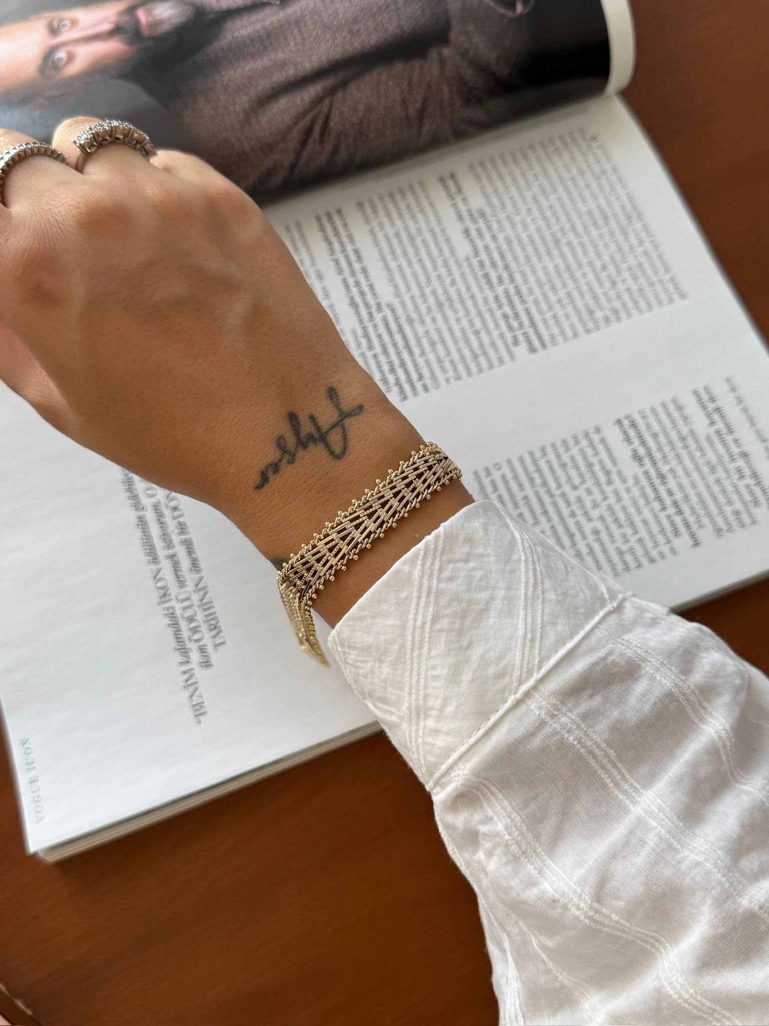 Vip 14K Kalın V Örgü Hasır Künye