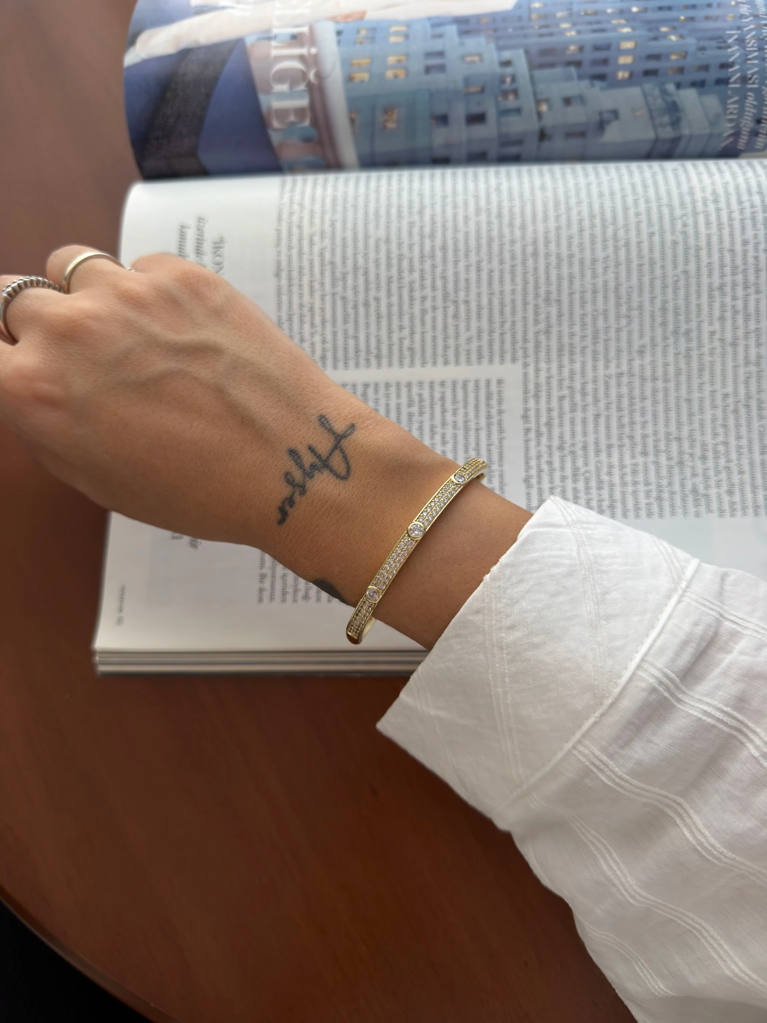 Vip 14K Full Taşlı Zirkon Kelepçe