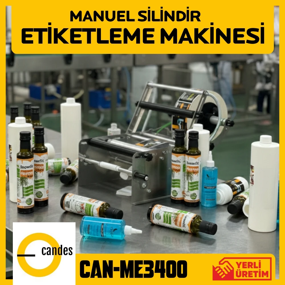 Candes Manuel Silindir Tipi Şişe Etiketleme Makinesi
