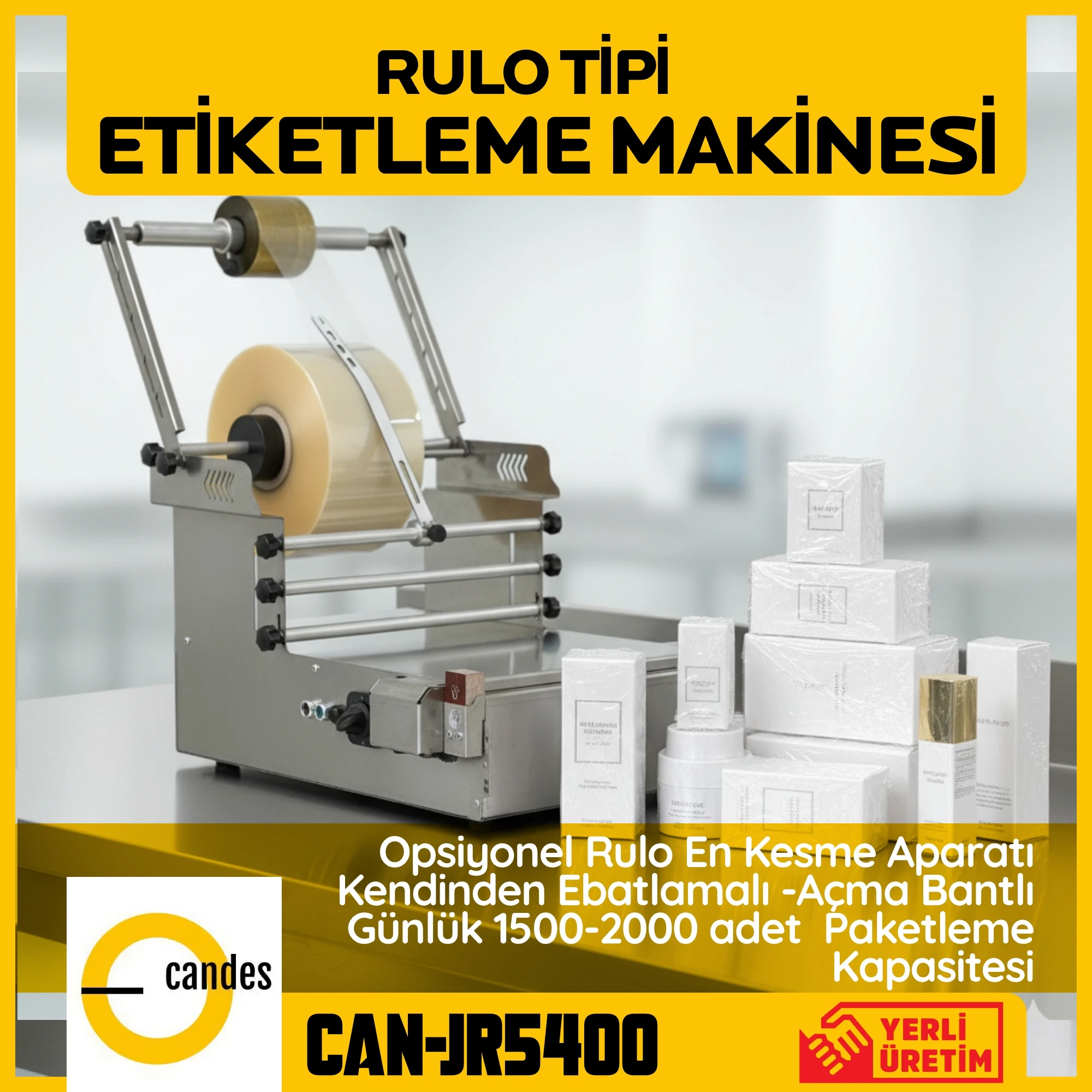 Candes CAN-JR5400 Rulo Tipi Jelatinleme ve Ambalajlama Makinesi