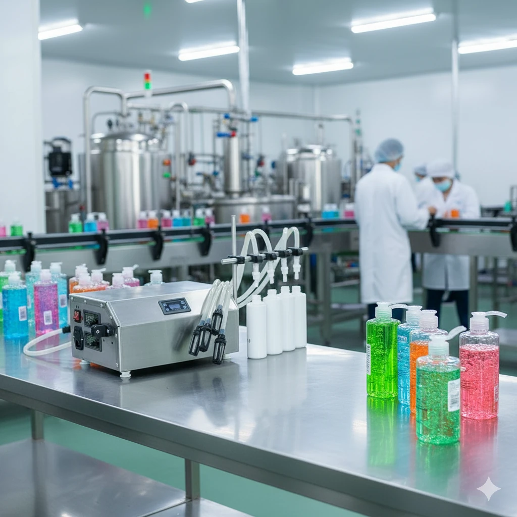 Candes CAN-SD4400 | 4 Nozullu Yarı Otomatik Sıvı Dolum Makinesi | 3–3500 ml