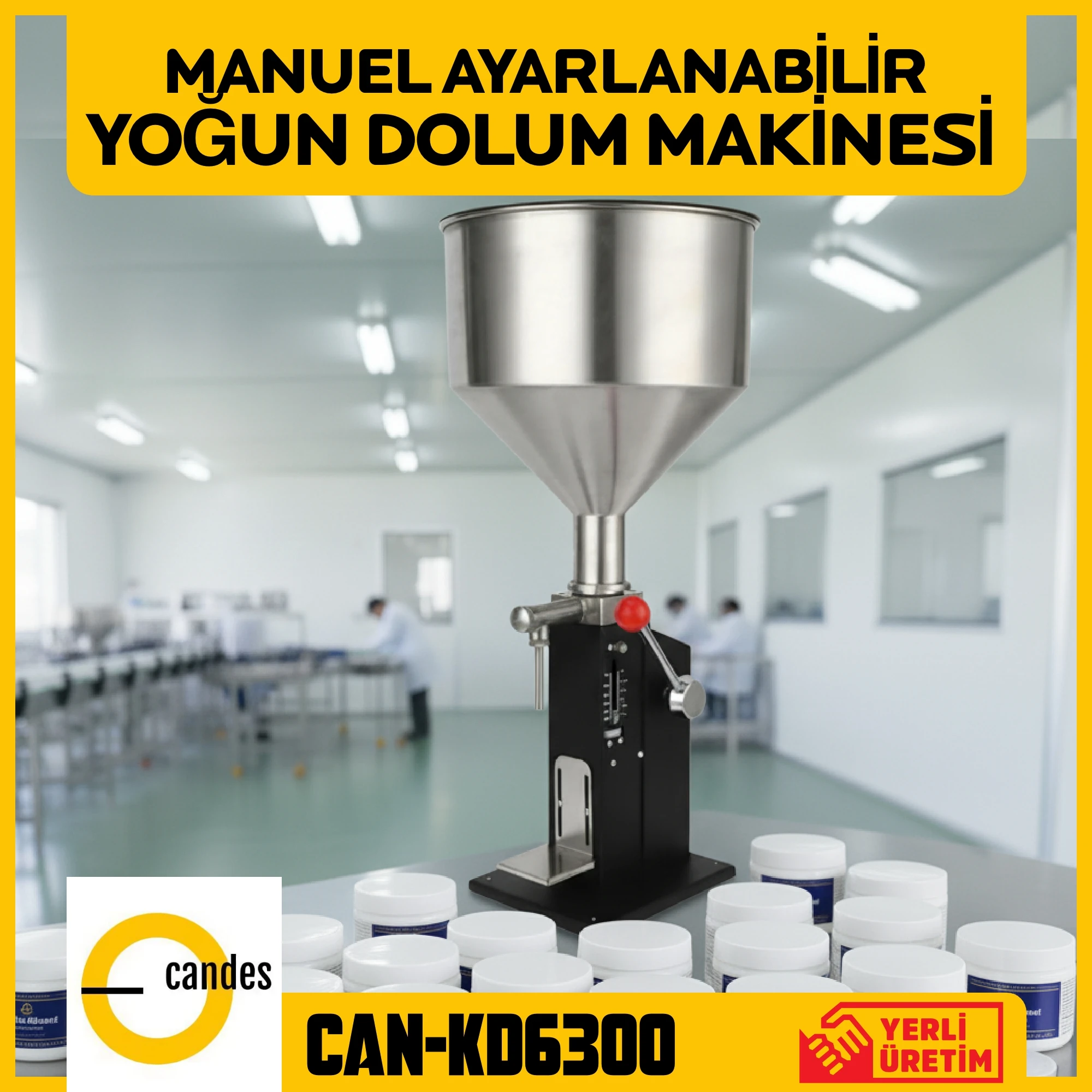 Candes CAN-KD6300 5–500 ml Manuel Pnömatik Krem ve Jel Dolum Makinesi