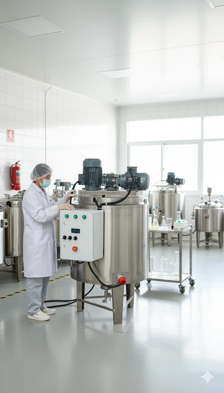 Candes CAN-PZ9100 200 LT Paslanmaz Çift Cidarlı Kozmetik Karıştırma Kazanı