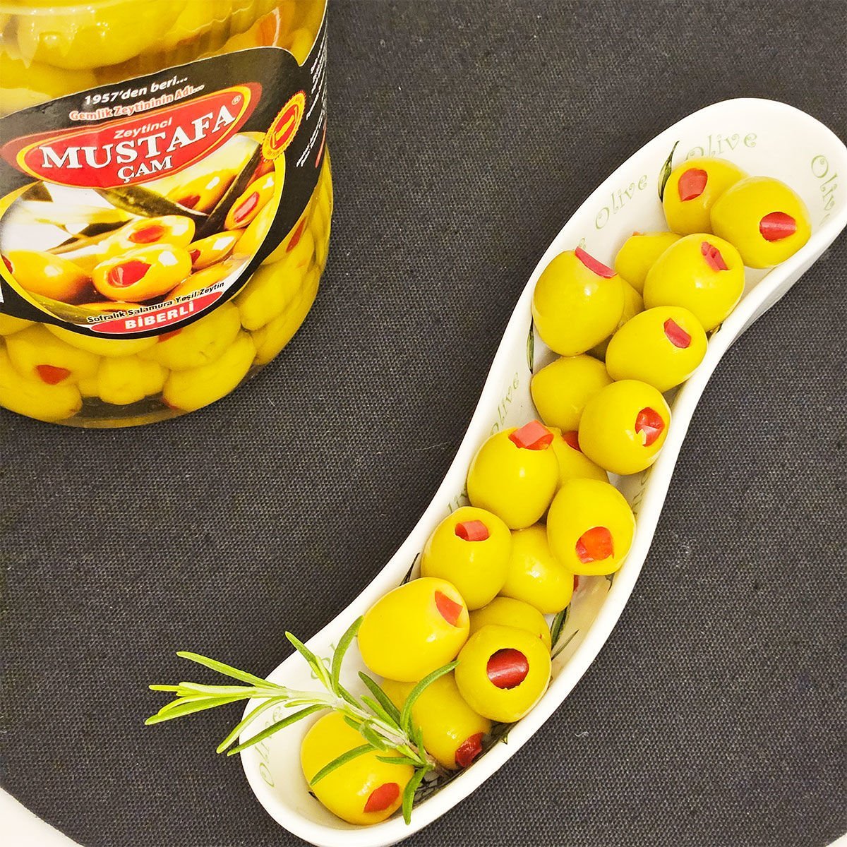 Biberli Yeşil Zeytin - 1 Kg