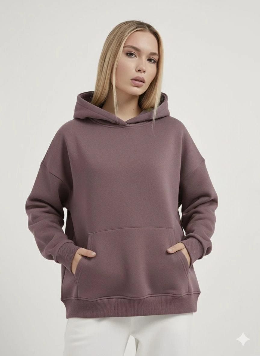 KAPŞONLU ŞARDONLU OVERSİZE SWEAT