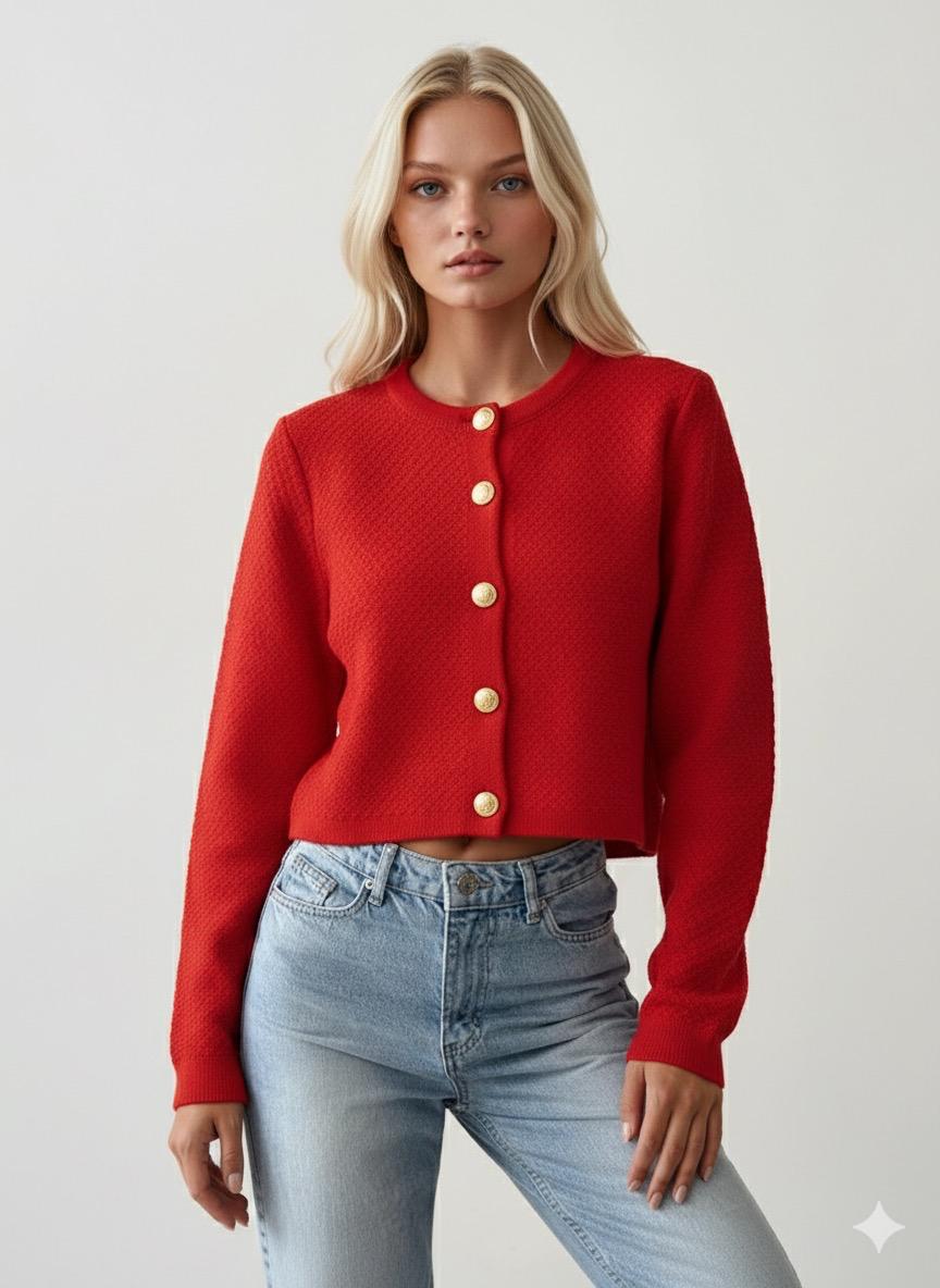 KISA CROP DÜĞMELİ HIRKA