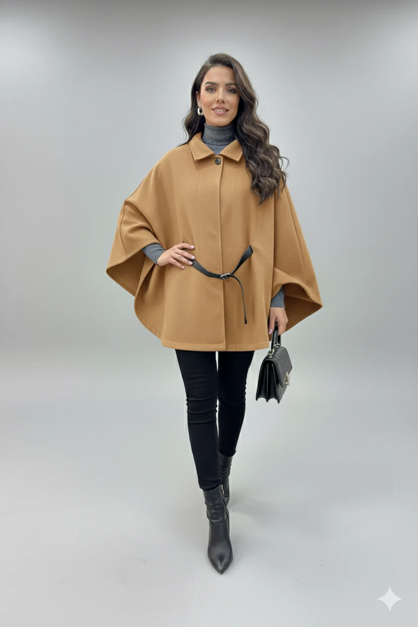 KEMERLİ TABA KAŞE PANÇO 