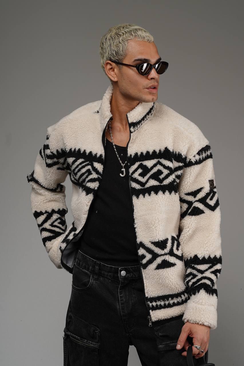 İÇİ ASTARLI ERKEK DESENLİ POLAR CEKET