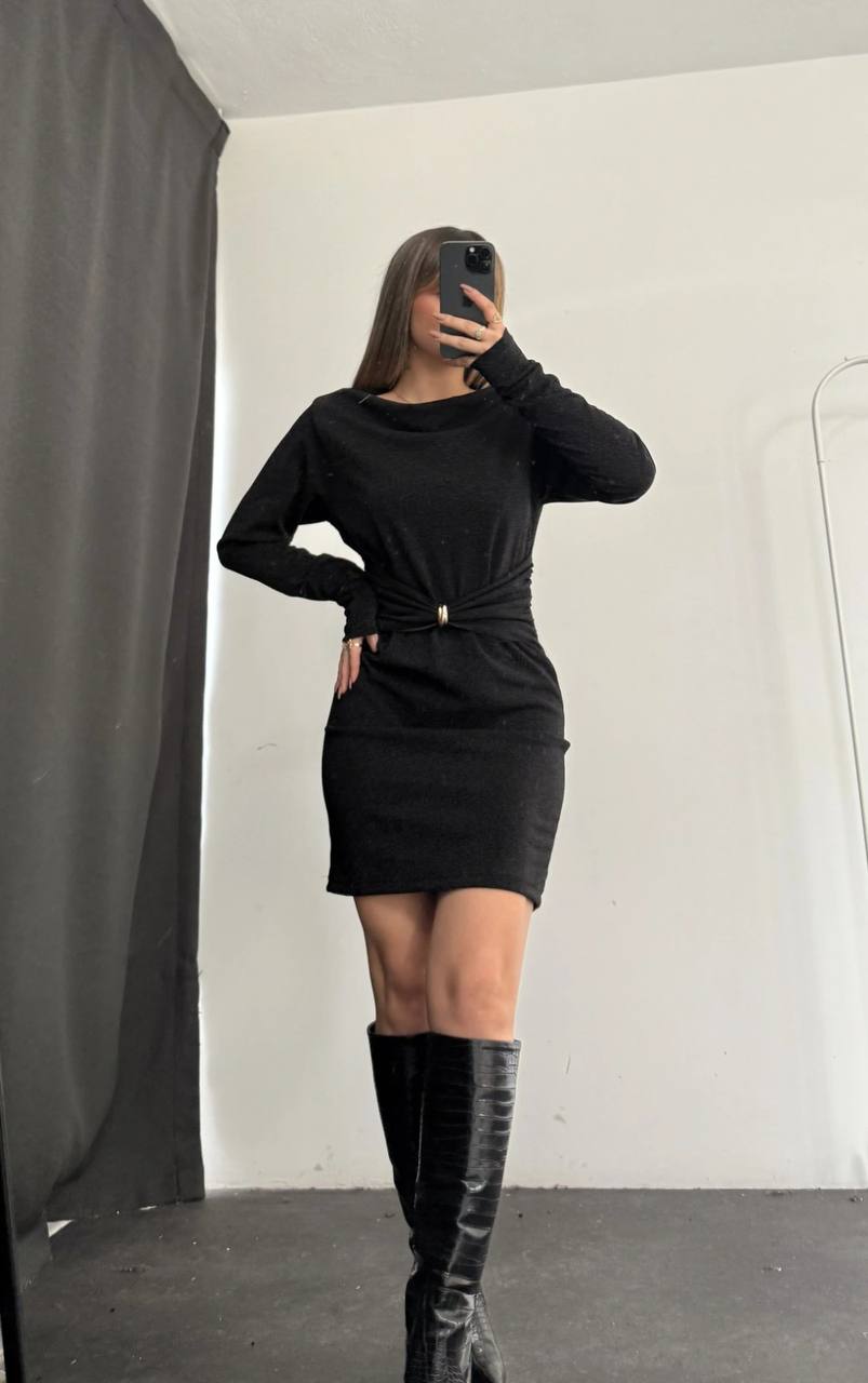 SİMLİ LİKRALI TOKALI ELBİSE