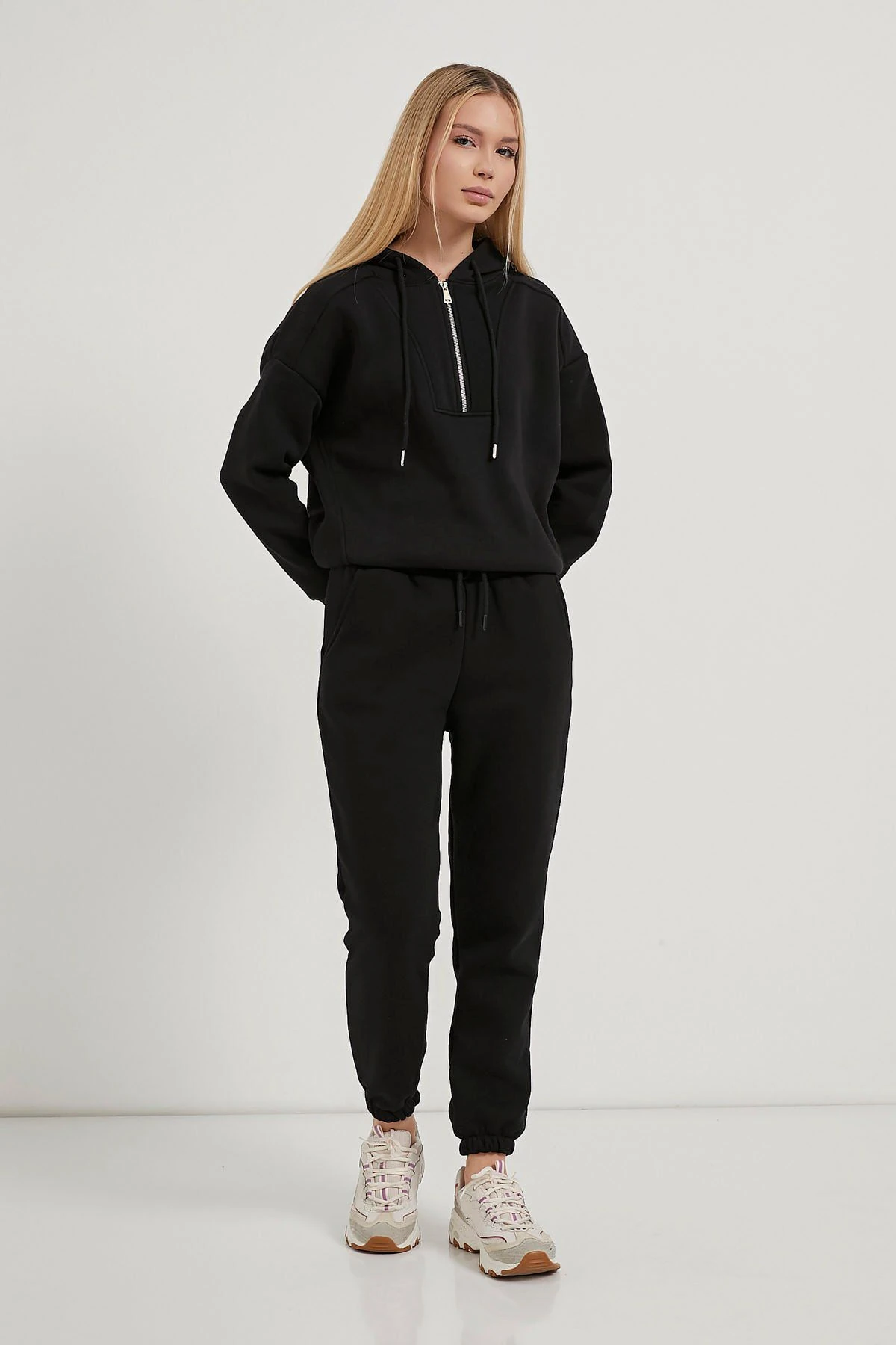 3 İPLİK ŞARDONLU SİYAH EŞOFMAN ALTI -2674