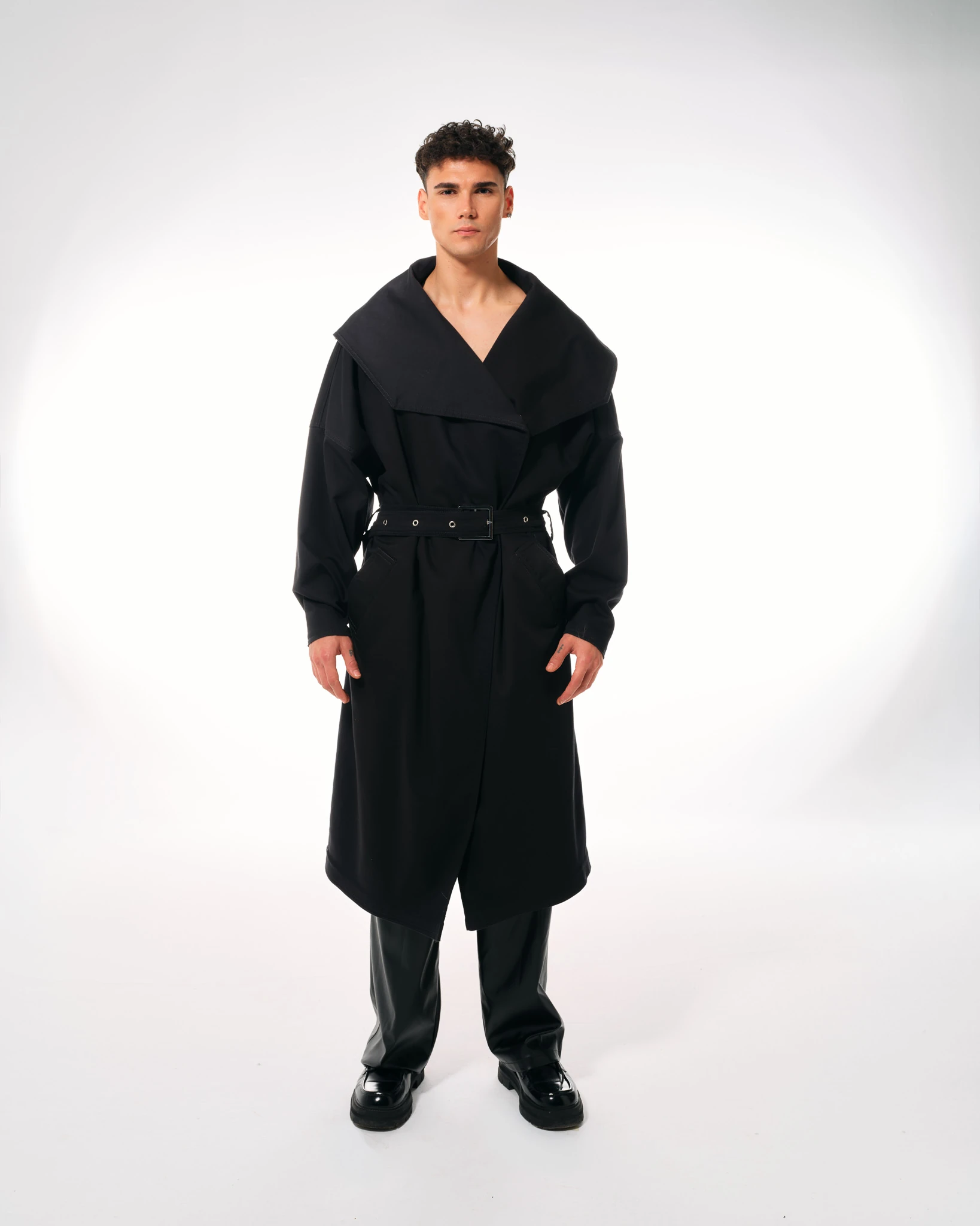 Black Men’s Long Trench Coat