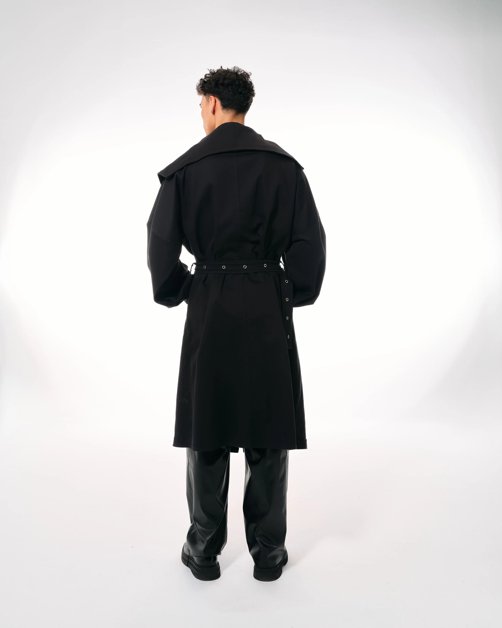 Black Men’s Long Trench Coat