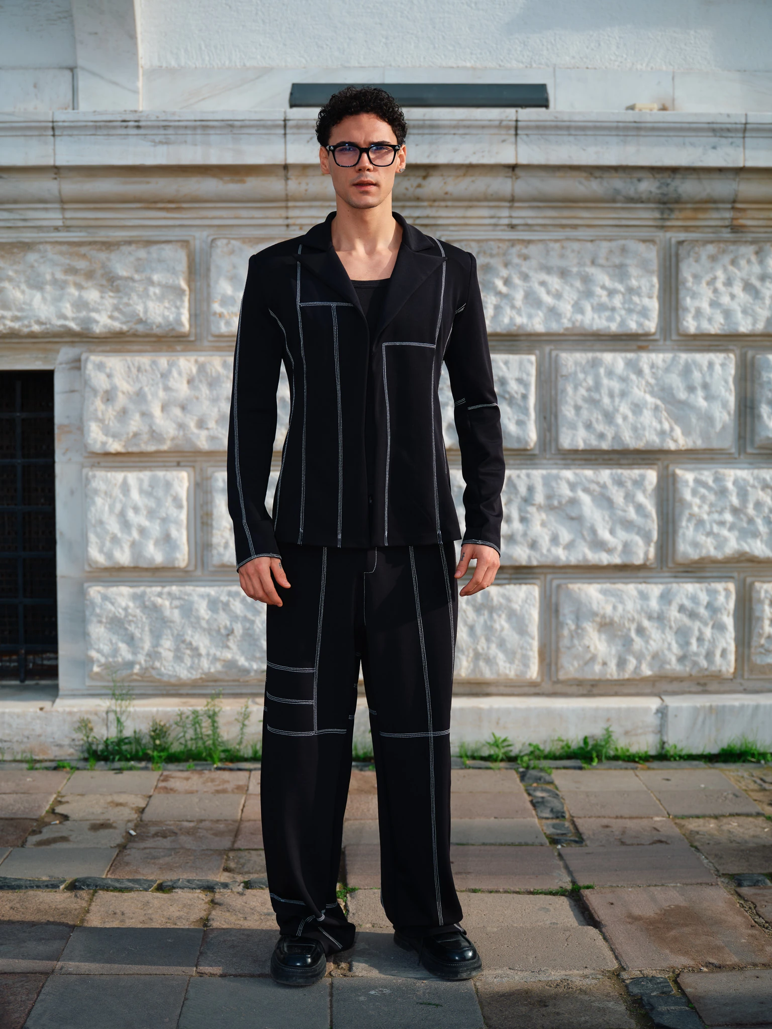 Black Scuba Stitch Set for Men