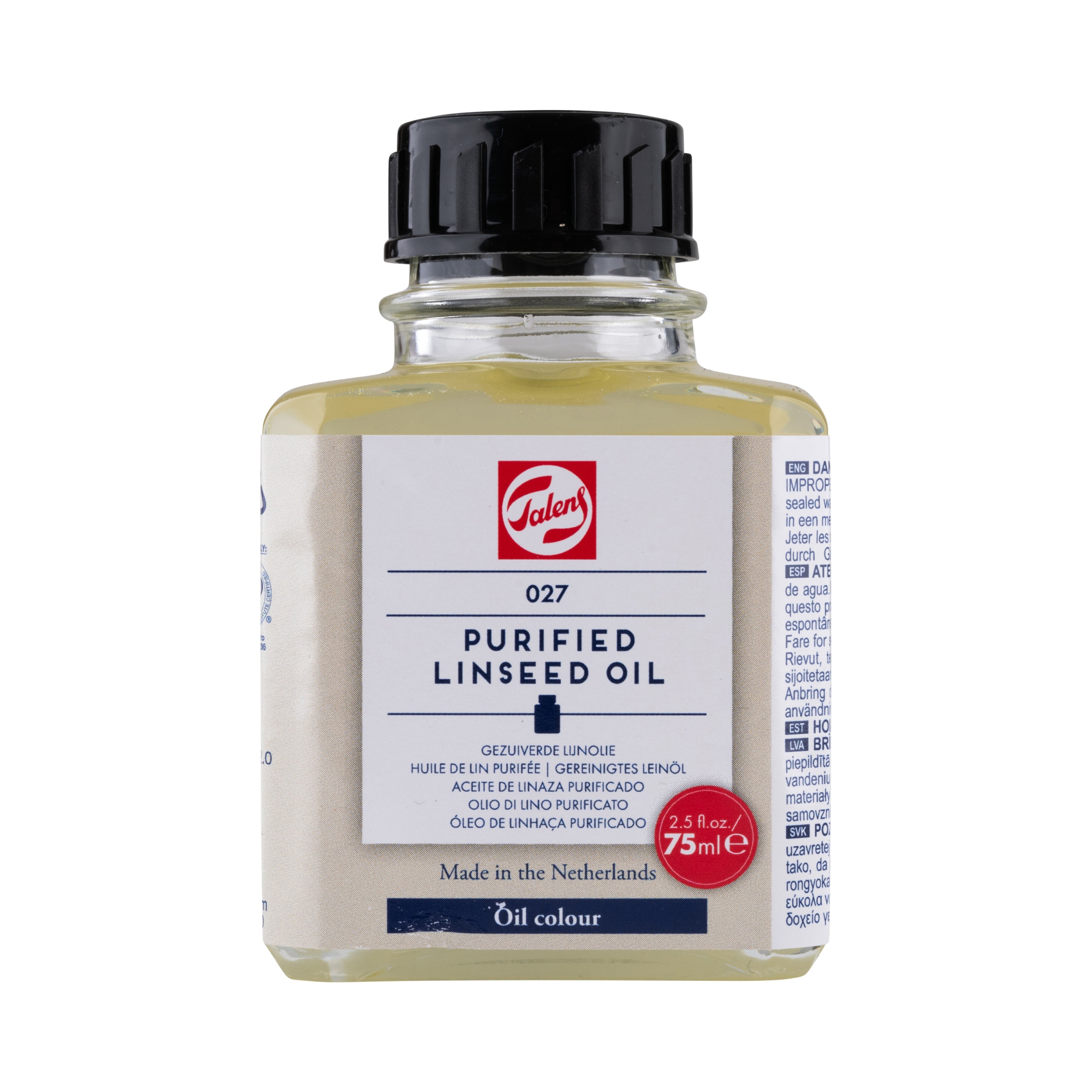Talens Purified Linseed Oil 027 75 ml Saflaştırılmış Keten Yağı