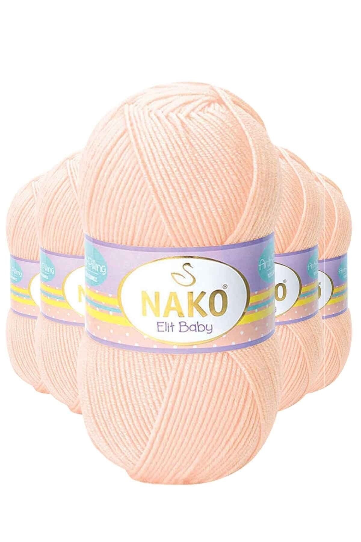 5 Pieces Elite Baby Hand Knitting Yarn Anti-Pilling Baby Wool Soft Peach 3701