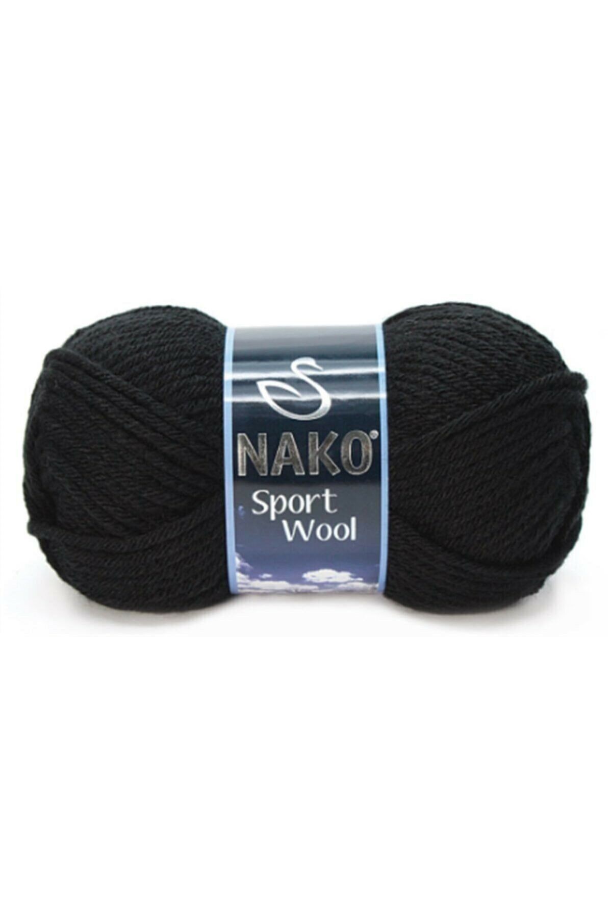 5 Pieces of Sport Wool 217 Black Colored Hand Knitting Thread