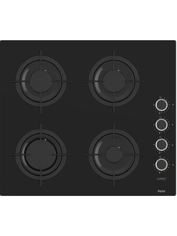 Flowart-Sılentart-Flameart Serisi Siyah Set (CS205-FA + QBL63CS +D077-SA ) - Emaye Izgara / Kademeli Musluk