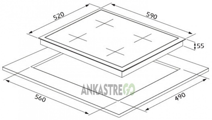 Silverline CS5343B01 - 3420 Classy 60 Siyah Cam Ankastre Set