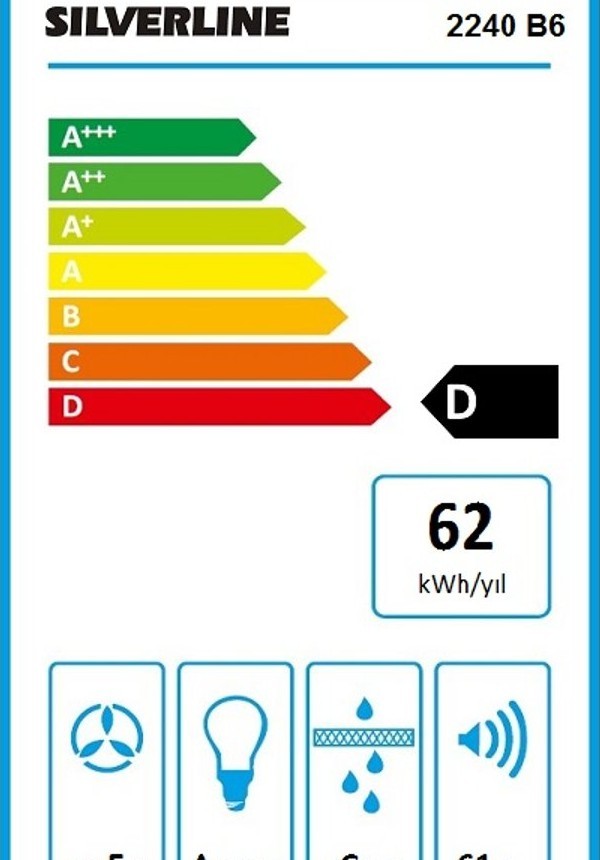 Silverline 2240 Conic Duvar Tipi 60 CM Davlumbaz Siyah