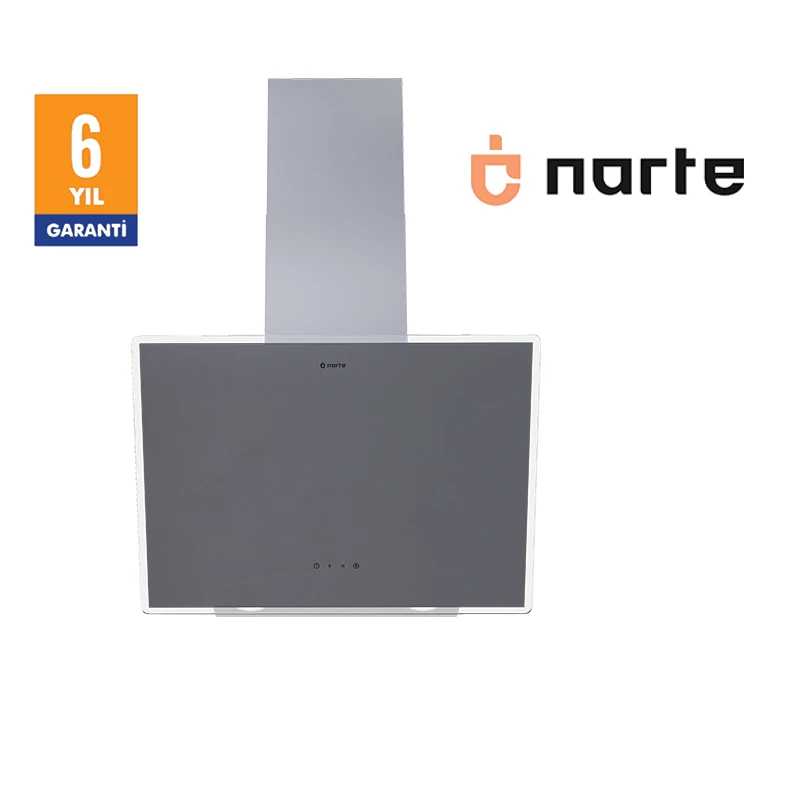 NARTE-H20160S 60CM GRİ CAM EĞİMLİ DAVLUMBAZ - 6 YIL GARANTİLİ