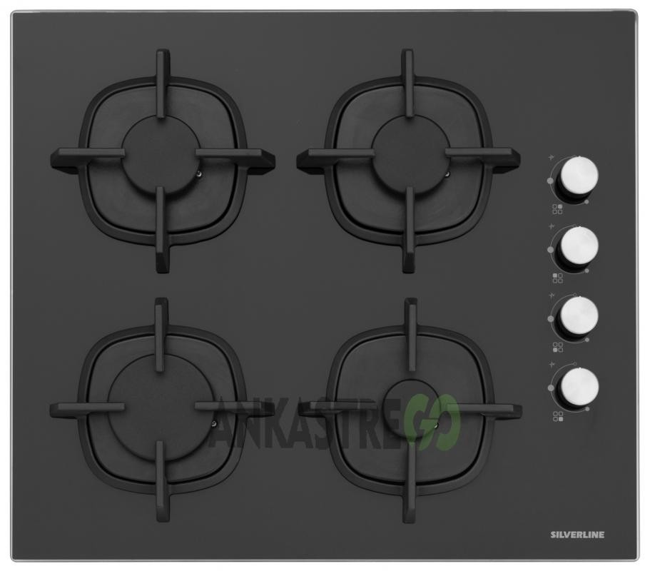 Silverline BO6502B02 - CS5343B01 Siyah Cam Ankastre Set