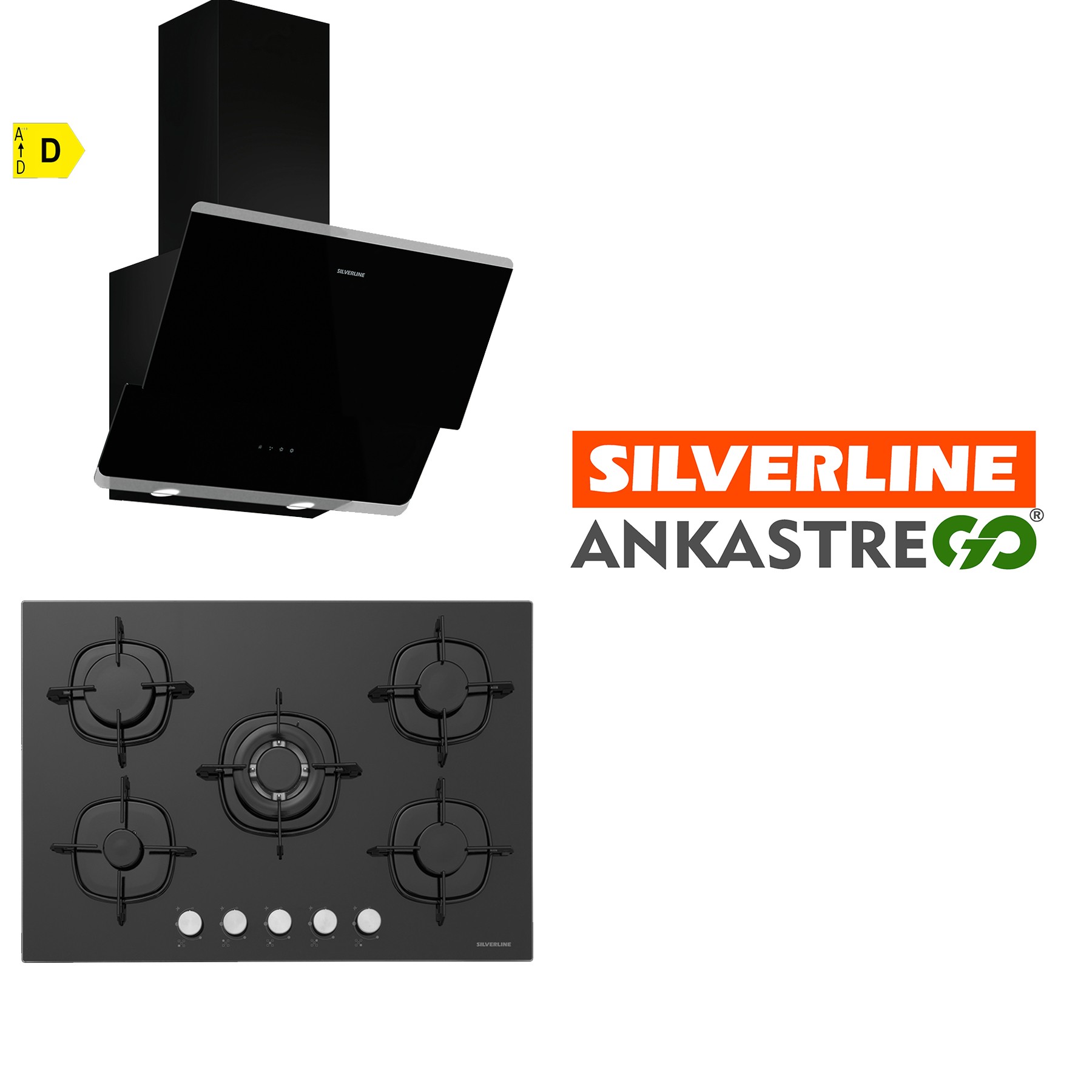 Silverline CS5365B01 - 3490 Oslo Siyah Ankastre Set