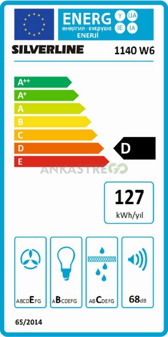 Silverline 1140 Crystal Sürgülü Aspiratör Beyaz