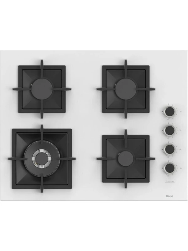 Flowart Serisi Beyaz Set (SC406-WFA + QBL63CB +D078 ) - Döküm Izgara / 65 cm Ocak