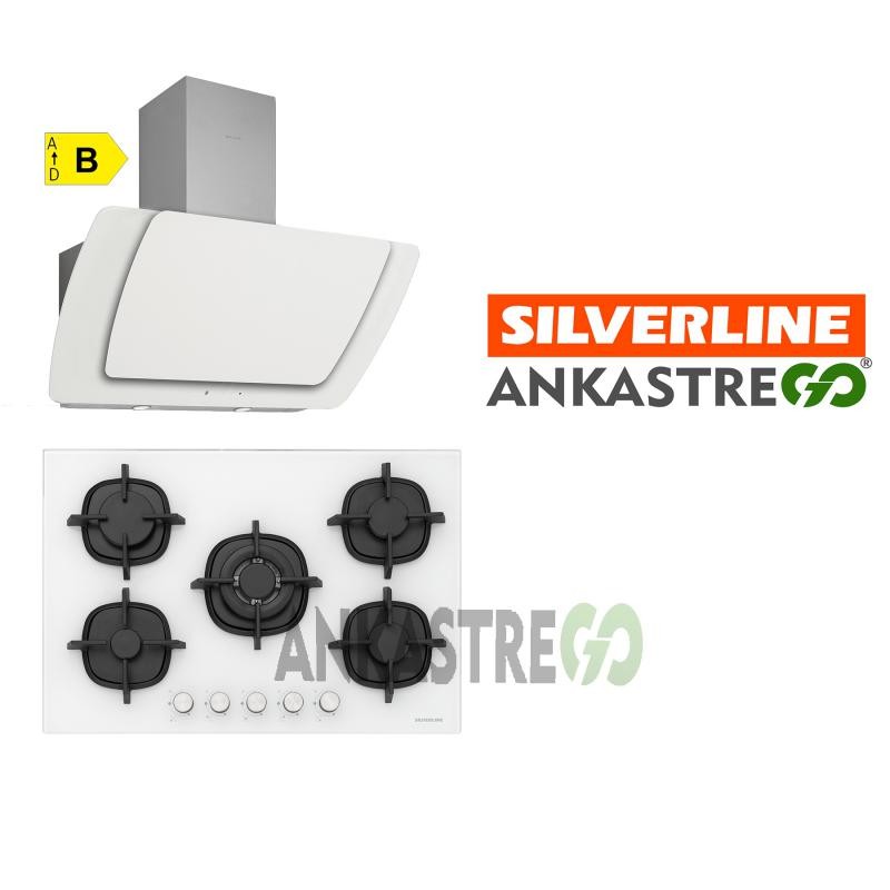 Silverline CS5364W01 - 3373 Misto 90 Beyaz Cam Ankastre Set