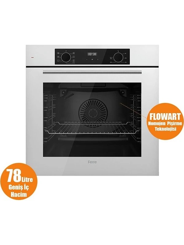 Flowart-Silentart Serisi Beyaz Set (CS206 + QBL63CB +D078-SA ) - Emaye Izgara