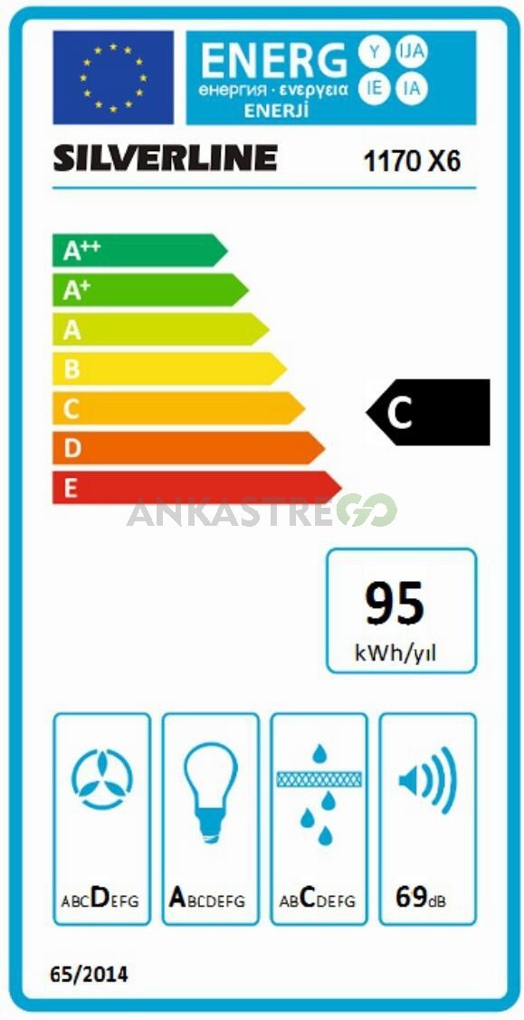 Silverline Astec 1170 60’lık Gömme Aspiratör Inox