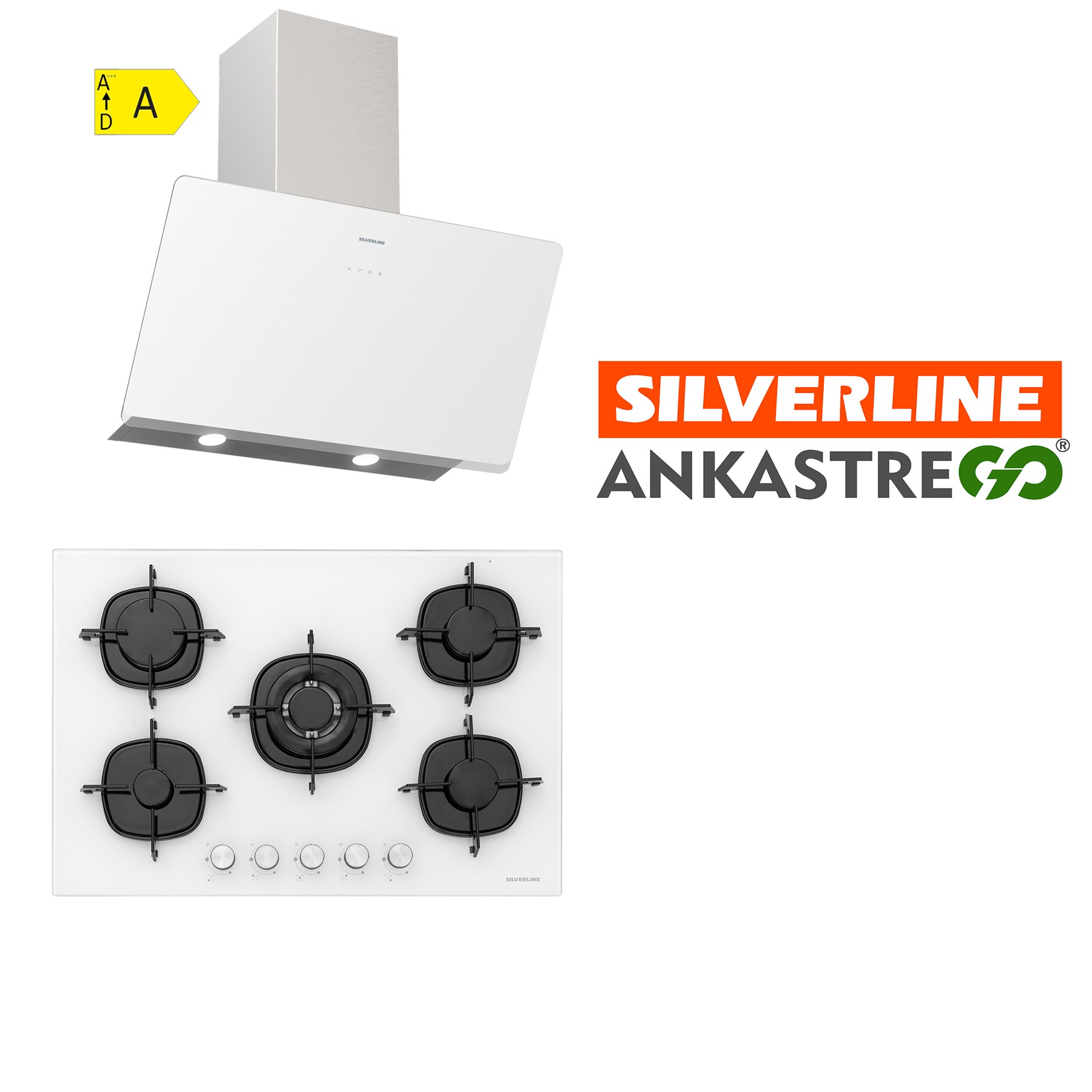 Silverline CS5365W01 - 3457 Soho 60 Beyaz Cam Ankastre Set