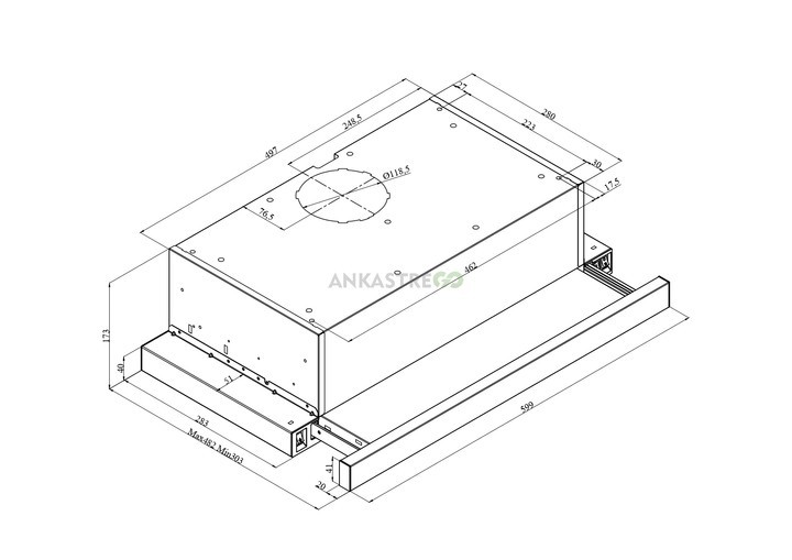 Silverline 1140 Crystal Sürgülü Aspiratör Beyaz