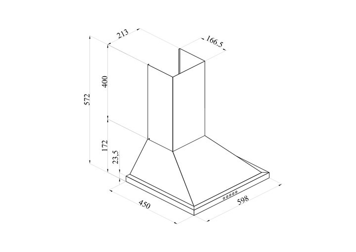 Silverline 2240 Conic Duvar Tipi 60 CM Davlumbaz Siyah