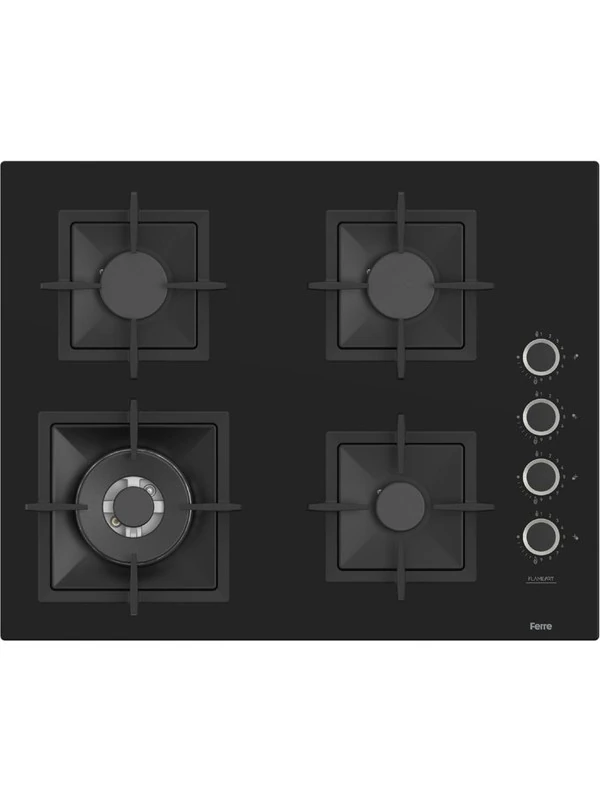 Flowart Serisi Siyah Set (SC405-WFA + QBL63CS +D063) - Döküm Izgara - 65 cm Ocak