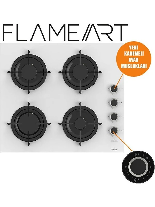 Flowart-Silentart Serisi Beyaz Set (CS206-FA + QBL63CB +D064-SA ) - Emaye Izgara