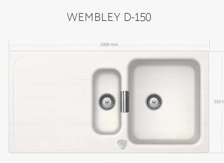 Schock Wembley D 150 L A Polaris Yeni Beyaz Granit Evye Tezgahüst