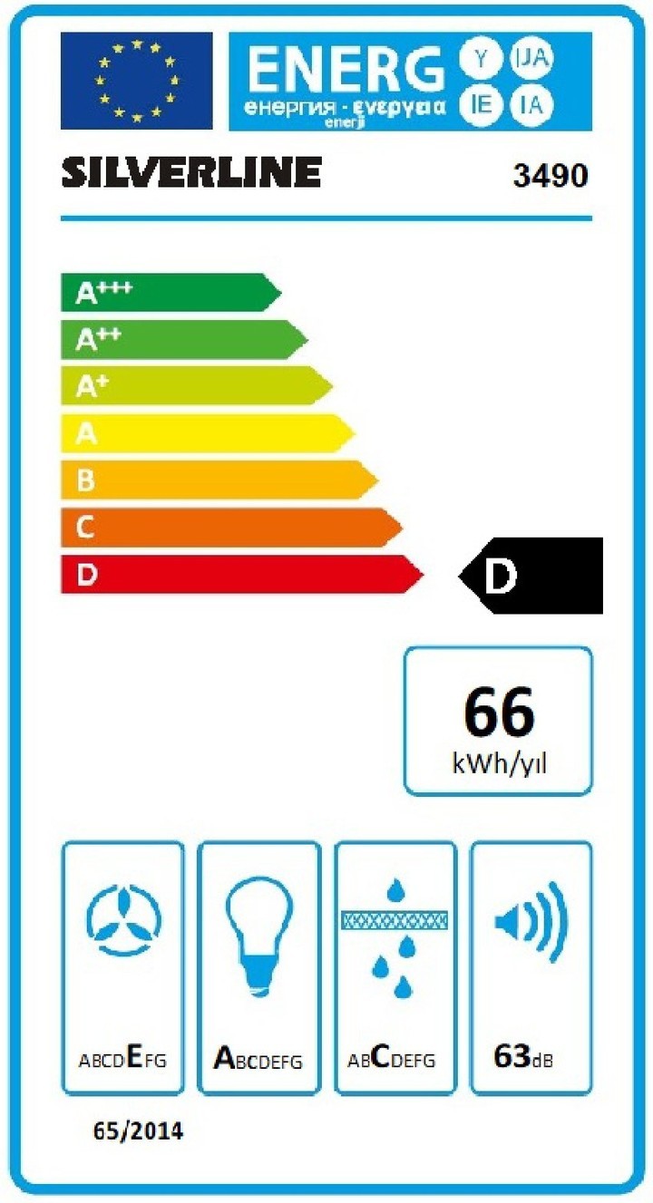 Silverline 3490 Oslo Duvar Tipi Davlumbaz 60 CM Beyaz