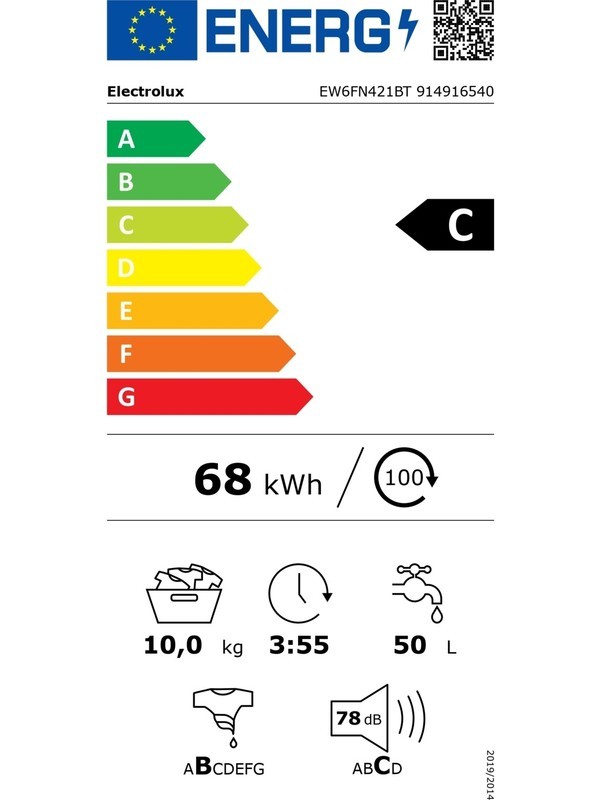 EW6FN421BT C Enerji Sınıfı 10KG 1200 Devir Çamaşır Makinesi Beyaz