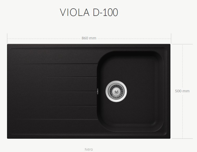 Schock Viola D100 A Nero / Siyah Granit Evye Fırsat Ürünü
