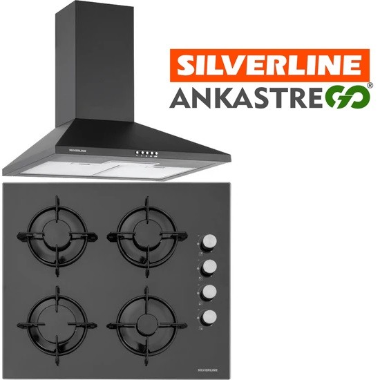 Silverline CS5349B01 - 2240 Conic 60 Siyah Cam Ankastre Set